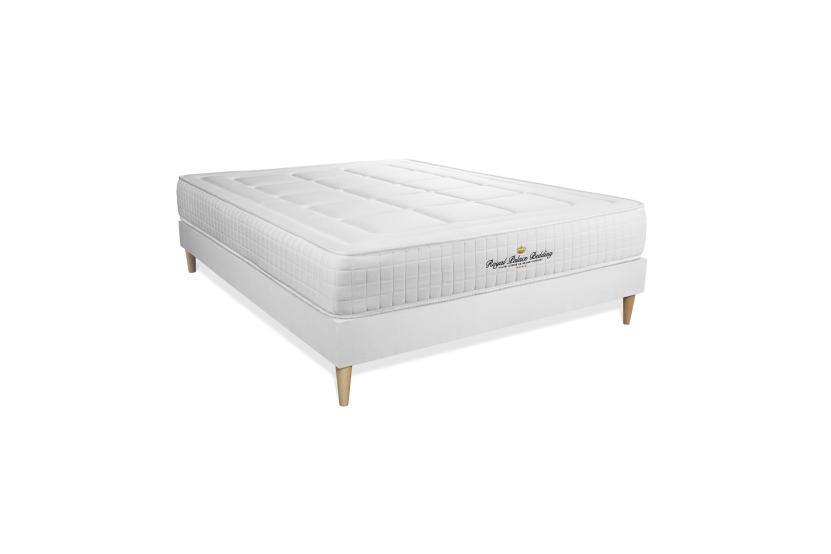 Ensemble Matelas Sommier 140x200 cm - Sommier Blanc (déjà monté) - Balmoral