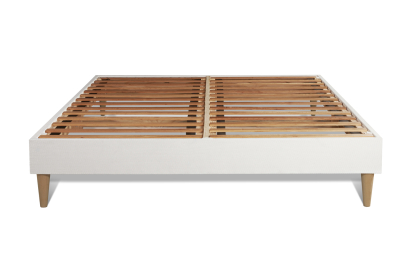 Pack lit complet 140x190 cm - Matelas + Sommier Blanc (en kit) + 2 oreillers + Couette - Balmoral