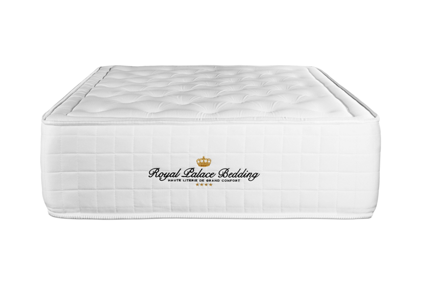 Ensemble Matelas Sommier 90x190 cm - Sommier Blanc (déjà monté) - Buckingham