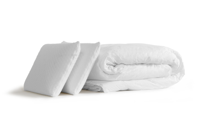 Pack lit complet 160x200 cm - Matelas + Sommier Noir + 2 oreillers + Couette - George V