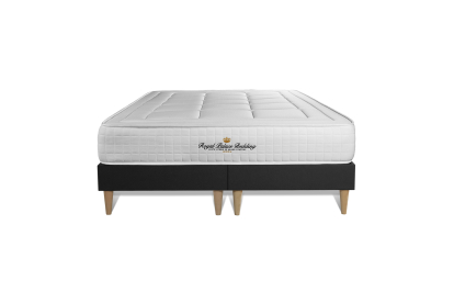 Ensemble Matelas Sommier 200x200 cm - Sommier Noir (déjà monté) - Balmoral