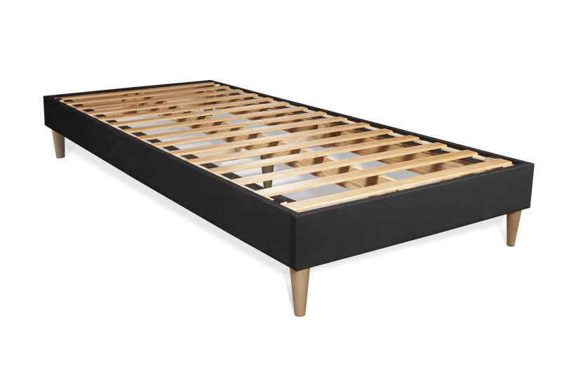 Ensemble Matelas Sommier 80x200 cm - Sommier Noir (en kit) - George V