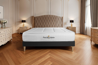 Ensemble Matelas Sommier 140x190 cm - Sommier Noir (en kit) - Balmoral