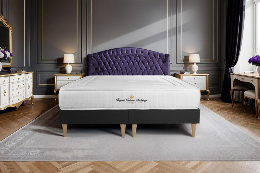Ensemble Matelas Sommier 200x200 cm - 2 Sommiers Noir - Nottingham