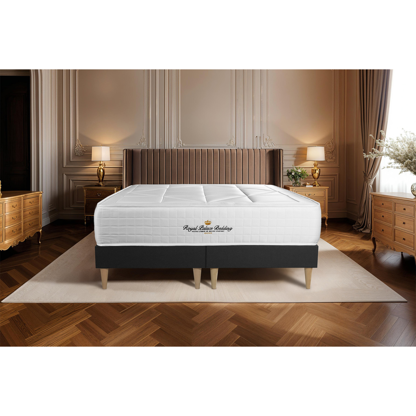 Ensemble 160 X 200 Cm Sommier Tapissier + Matelas Ressorts Ensachés 7