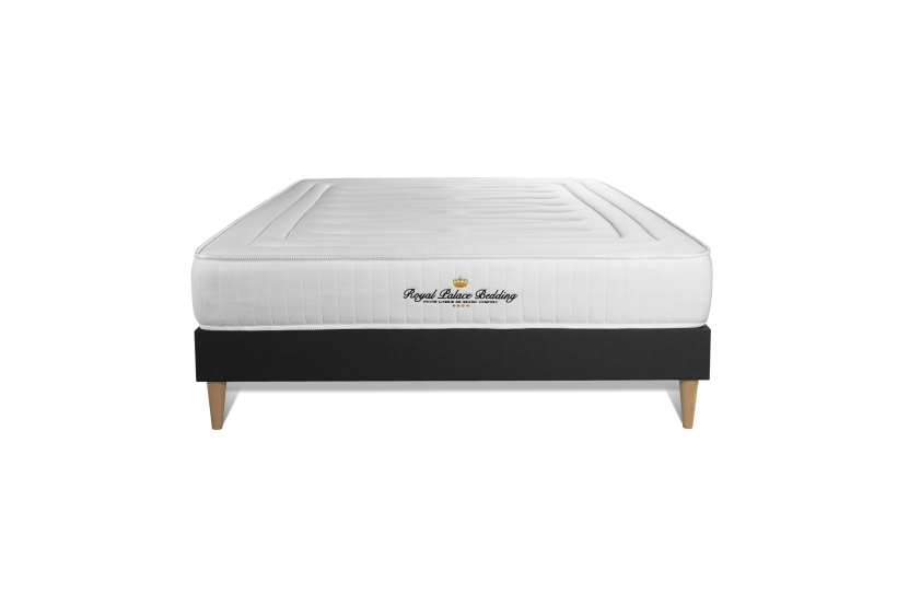 Ensemble Matelas Sommier 200x200 cm - Sommier Noir (en kit) - Lancaster