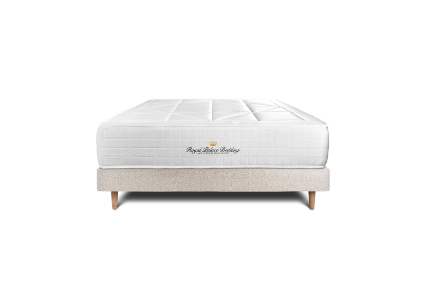 Ensemble Matelas Sommier 140x190 cm - Sommier Beige Clair (déjà monté) - Windsor