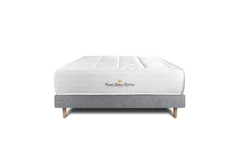 Ensemble Matelas Sommier 140x190 cm - Sommier Gris (déjà monté) - Windsor