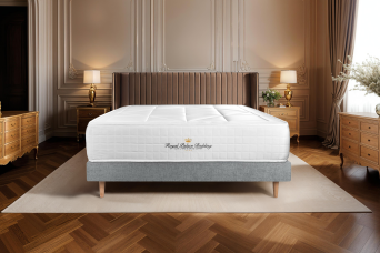 Ensemble Matelas Sommier 140x190 cm - Sommier Gris (déjà monté) - Windsor