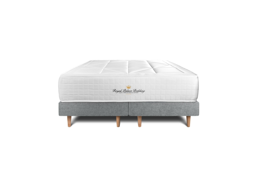 Ensemble Matelas Sommier 200x200 cm - 2 Sommiers Gris (déjà monté) - Windsor