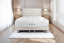 Lit 200x200 avec Sommier et Matelas - 2 Sommiers Beige Clair + Tête de lit Capitonnée - Windsor