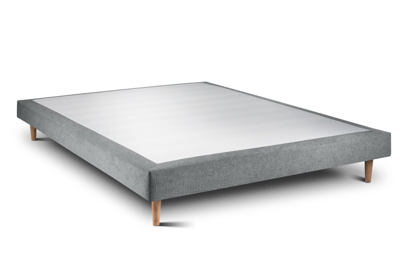 Ensemble Matelas Sommier 140x190 cm - Sommier Gris (déjà monté) - Windsor