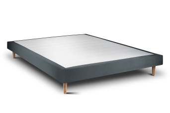 Sommier Tapissier 160x200 cm (déjà monté) - Velours - Gris Anthracite