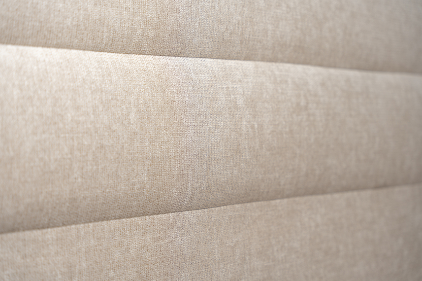 Tête de lit 180 cm Lignes - Tissu Toile Natté Beige Brun
