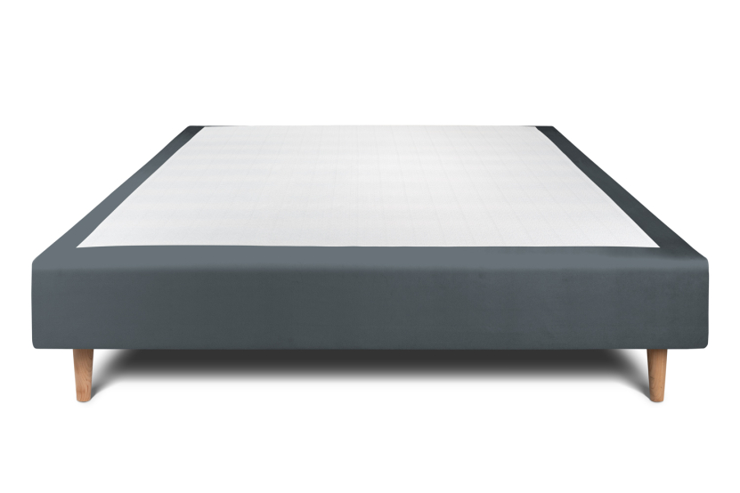 Sommier Tapissier 150x200 cm (déjà monté) - Velours - Gris Anthracite