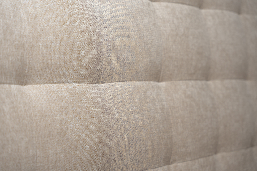Tête de lit 90 cm Capitonnée - Tissu Toile Natté Beige Brun