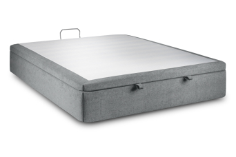 Sommier Coffre 200x200 cm - Toile Nattée - Gris Anthracite