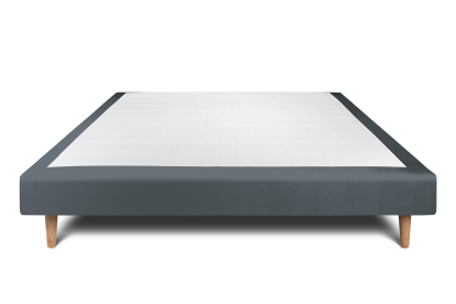 Sommier Tapissier 150x200 cm - H29 cm - Velours - Gris anthracite