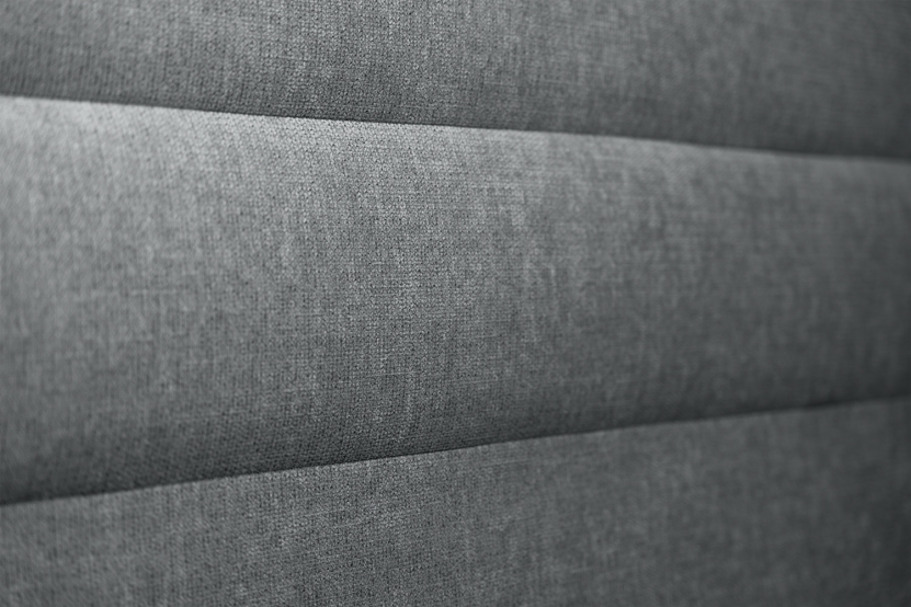 Tête de lit 90 cm Lignes - Tissu Toile Natté Gris Anthracite