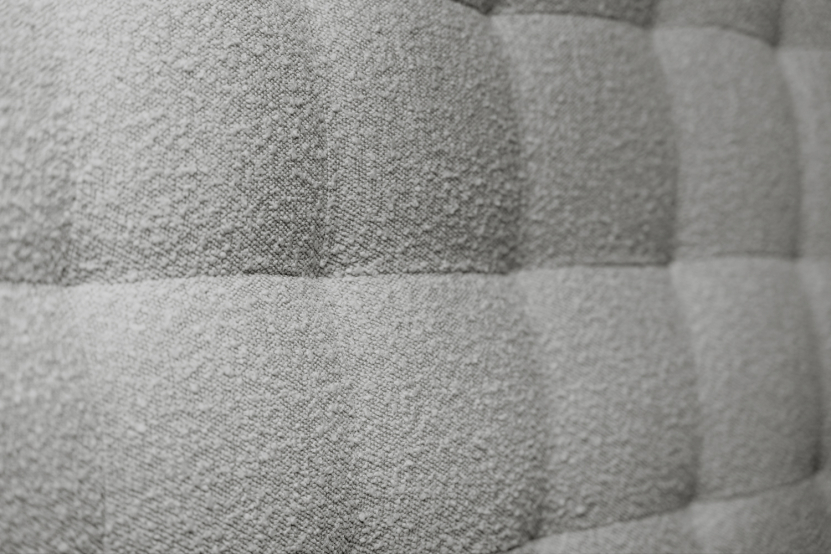 Tête de lit 160 cm Capitonnée - Tissu Bouclette Gris