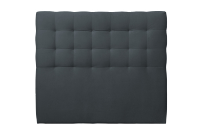 Tête de lit 135 cm Capitonnée - Tissu Velours Gris Anthracite