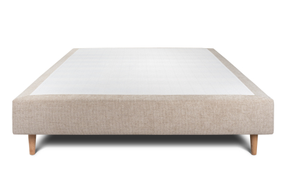 Sommier Tapissier 150x190 cm - H35 cm - Toile nattée - Beige brun