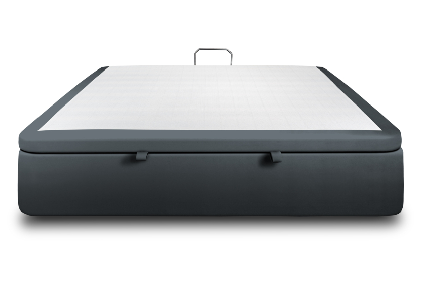 Sommier Coffre 140x200 cm - Velours - Gris Anthracite