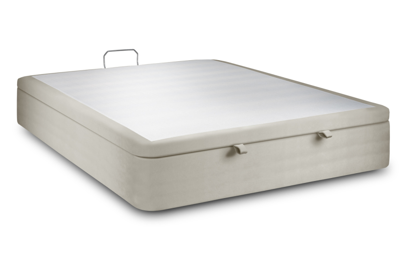 Sommier Coffre 200x200 cm - Velours - Taupe