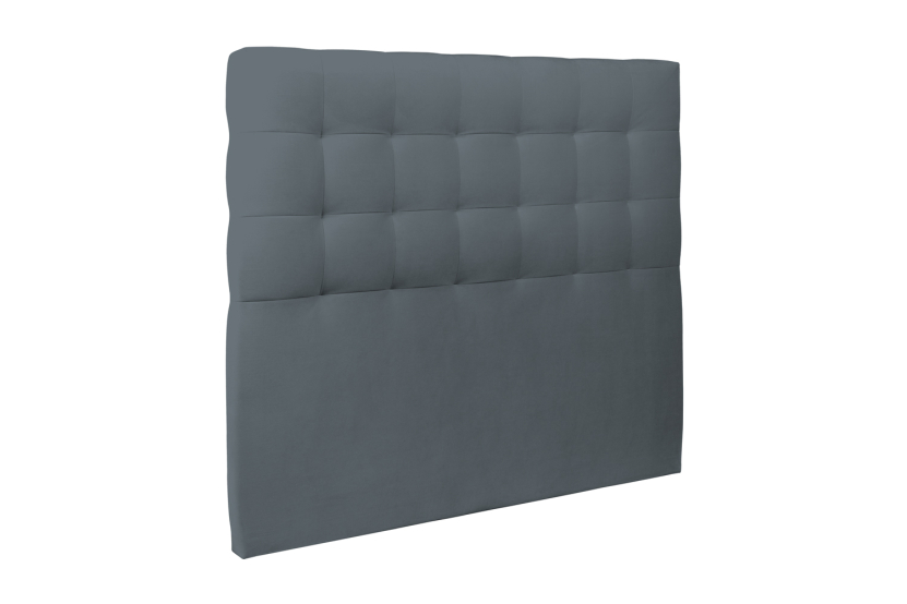 Tête de lit 140 cm Capitonnée - Tissu Velours Gris Anthracite