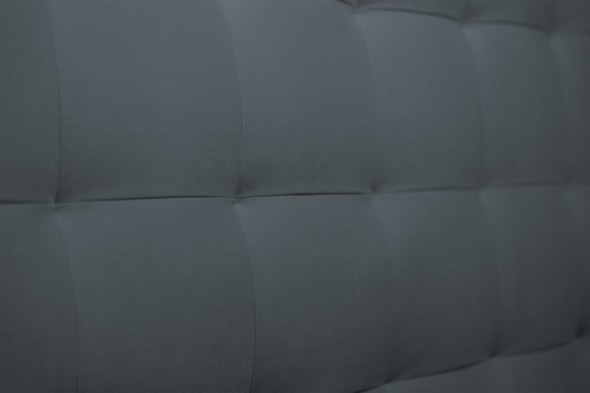 Tête de lit 150 cm Capitonnée - Tissu Velours Gris Anthracite