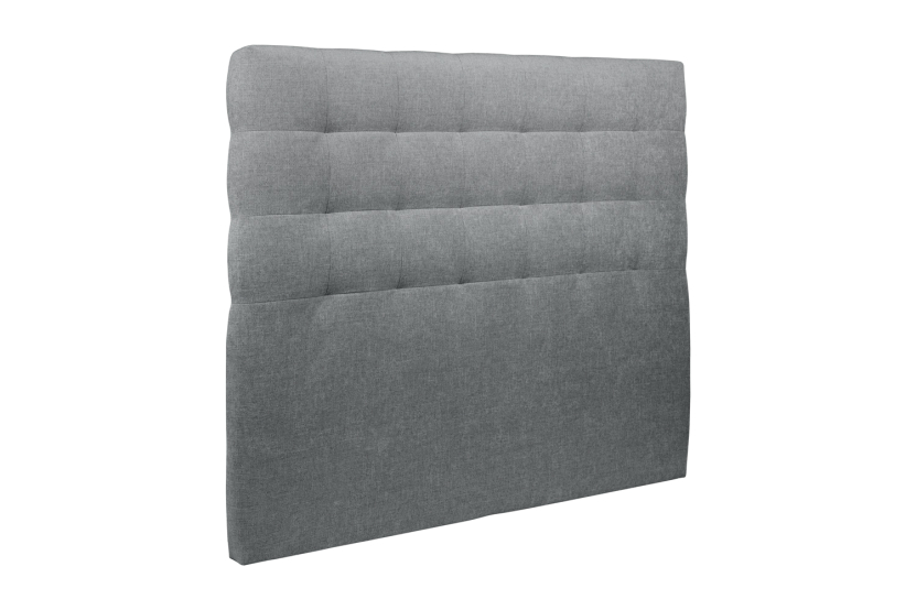 Tête de lit 200 cm Capitonnée - Tissu Toile Natté Gris Anthracite