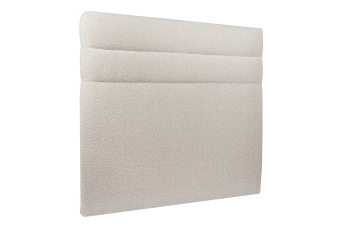 Tête de lit 135 cm Lignes - Tissu Bouclette Beige Clair