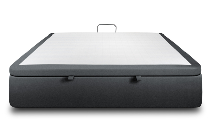 Sommier Coffre 200x200 cm - Velours - Gris anthracite
