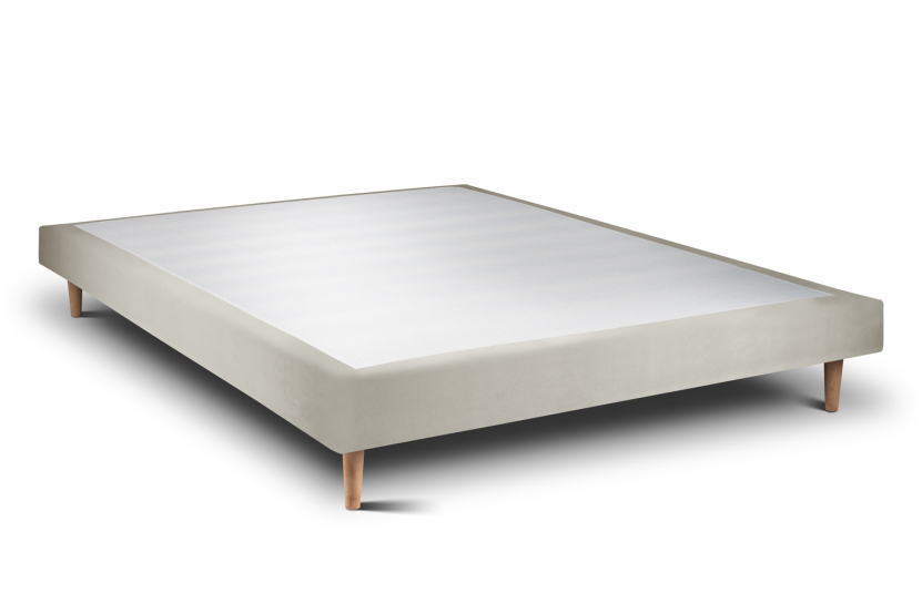 Sommier Tapissier 160x200 cm (déjà monté) - Velours - Taupe