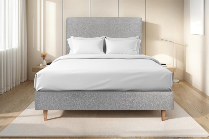Tête de lit 200 cm Tapissée - Tissu Bouclette Gris