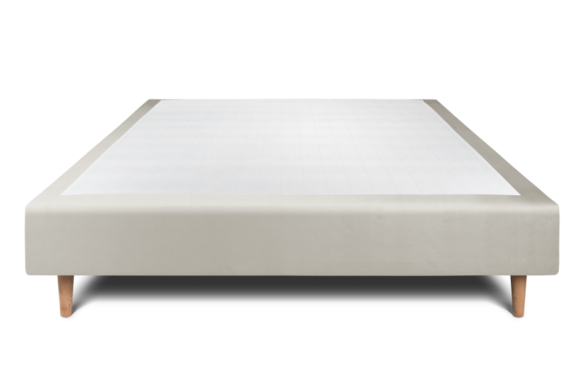 Sommier Tapissier 140x200 cm (déjà monté) - Velours - Taupe