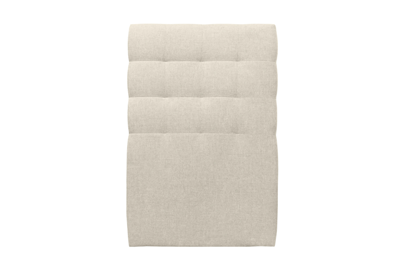 Tête de lit 90 cm Capitonnée - Tissu Toile Natté Beige Clair