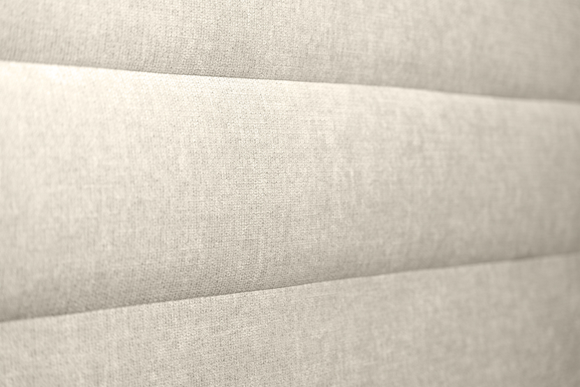 Tête de lit 135 cm Lignes - Tissu Toile Natté Beige Clair