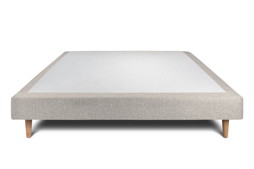 Sommier Tapissier 140x190 cm (déjà monté) - Bouclette - Gris
