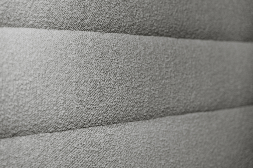 Tête de lit 180 cm Lignes - Tissu Bouclette Gris
