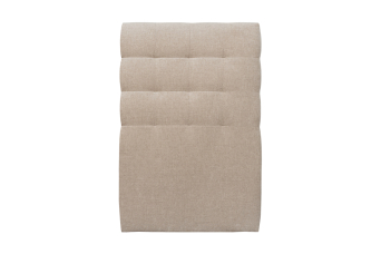 Tête de lit 90 cm Capitonnée - Tissu Toile Natté Beige Brun