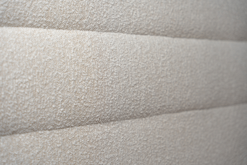 Tête de lit 180 cm Lignes - Tissu Bouclette Beige Clair