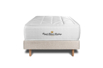 Ensemble Matelas Sommier 90x190 cm - Sommier Beige Clair (déjà monté) - Windsor
