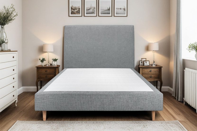 Sommier Tapissier 140x200 cm (déjà monté) - Toile Nattée - Gris Anthracite