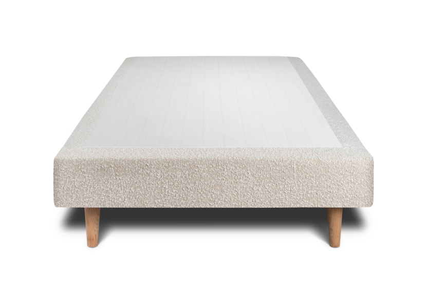 Sommier Tapissier 90x190 cm (déjà monté) - Bouclette - Beige Clair
