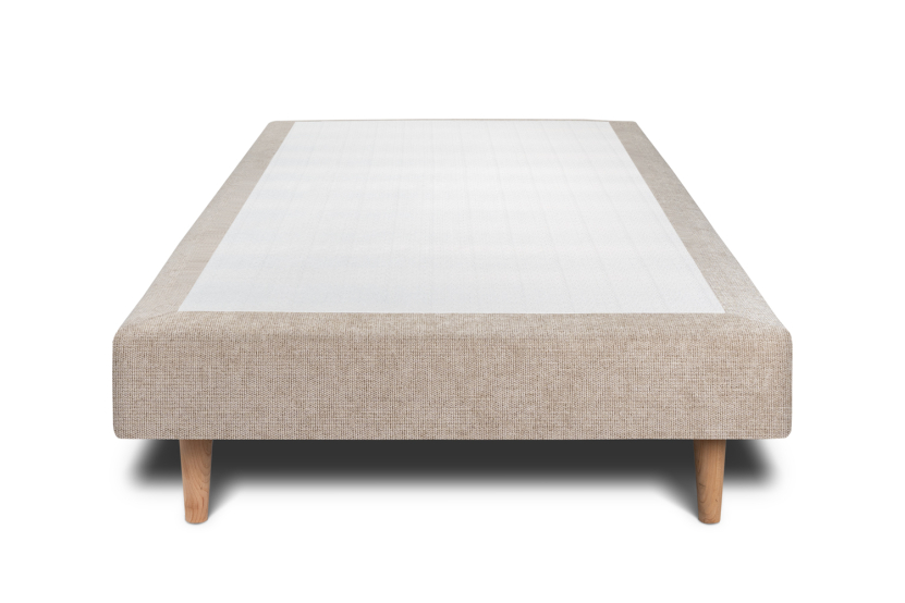 Sommier Tapissier 90x200 cm (déjà monté) - Toile Nattée - Beige Brun