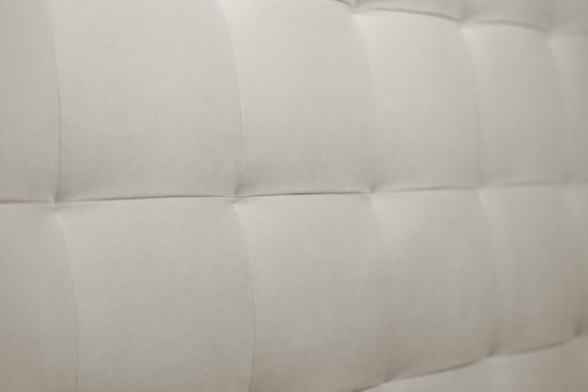 Tête de lit 200 cm Capitonnée - Tissu Velours Taupe