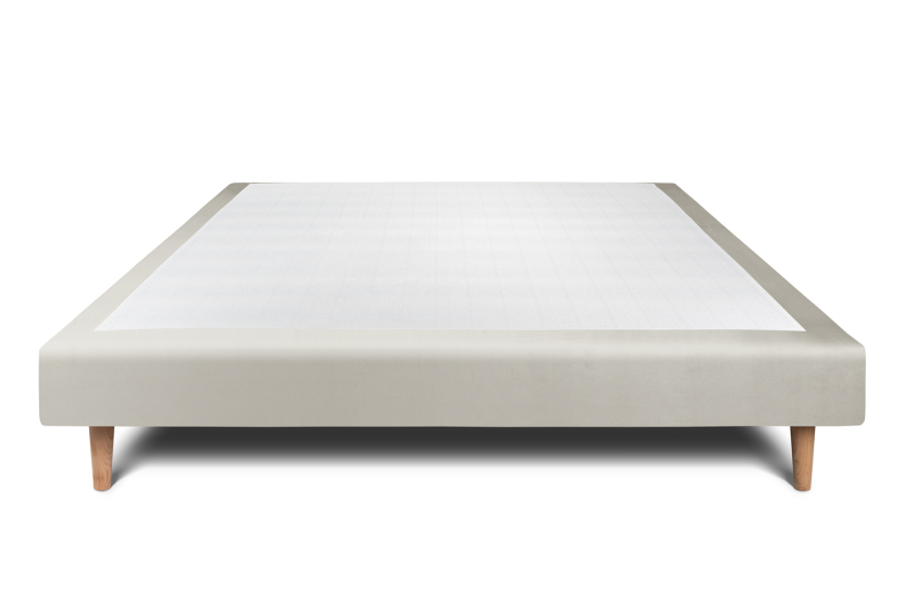 Sommier Tapissier 140x190 cm (déjà monté) - Velours - Taupe