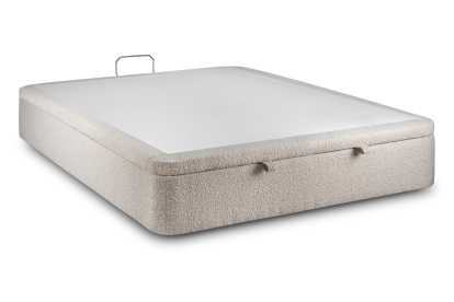 Sommier Coffre 180x200 cm - Bouclette - Beige clair