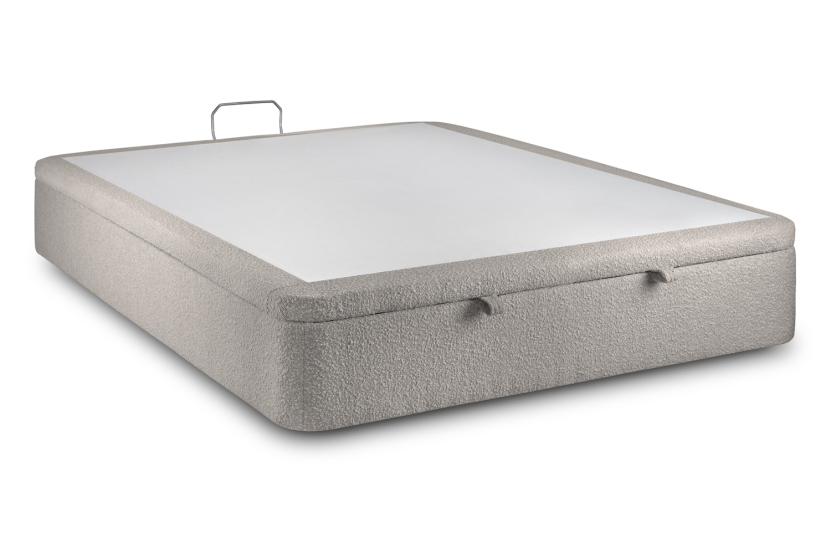Sommier Coffre 180x200 cm - Bouclette - Gris